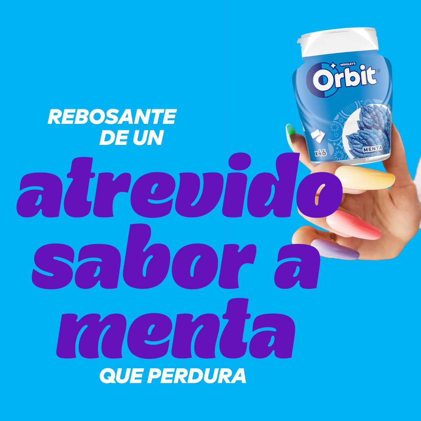 Orbit Bote de Chicles Sin Azúcar Sabor Menta, Fresco, Intenso y de Larga Duración en formato Gragea (6 x 46 chicles)