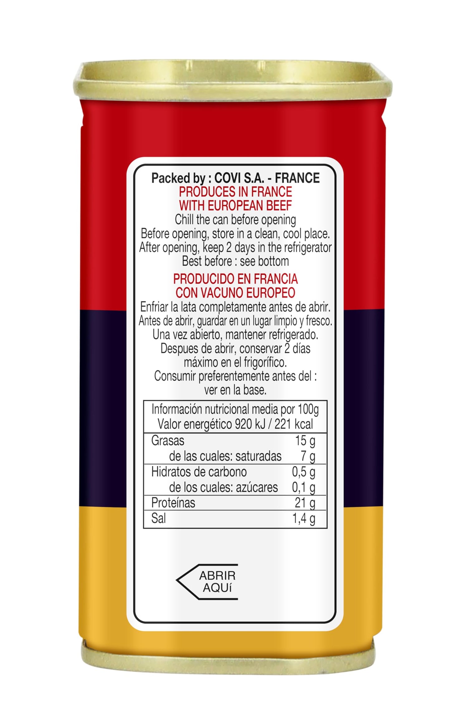 Hereford Carne de res enlatada, 1 lata de 340gr