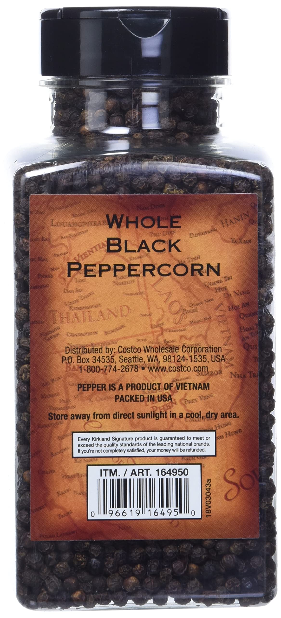 Kirkland Signature Whole Tellicherry Peppercorns, 14.1oz Gourmet Jar