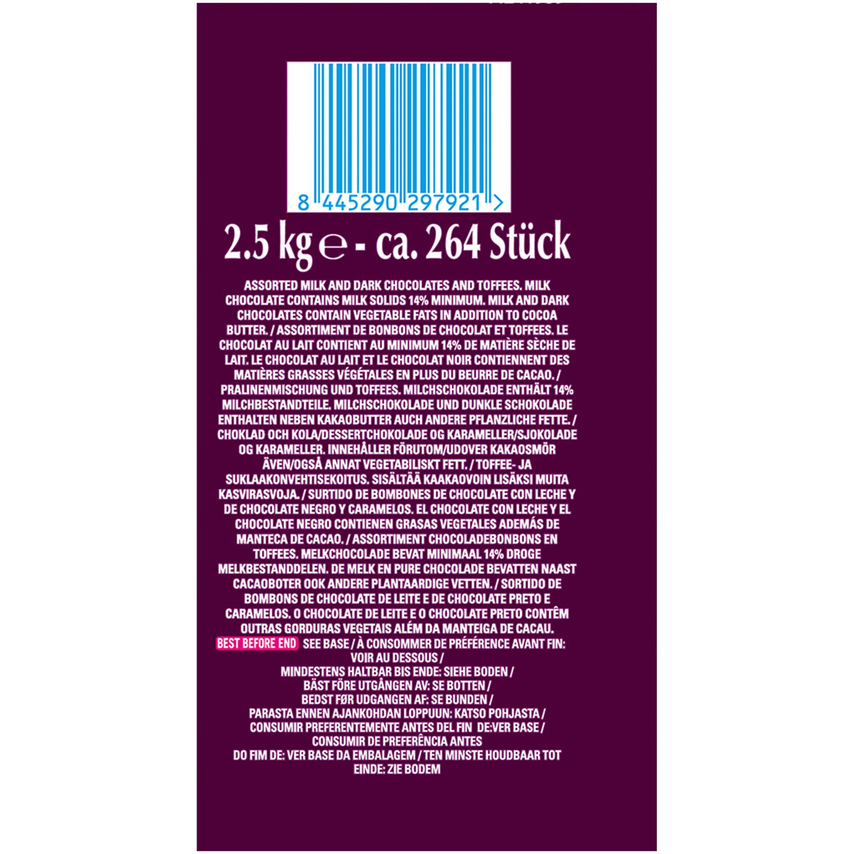 NESTLÉ QUALITY STREET Bombones de Chocolate con Leche y Caramelo Lata 2kg