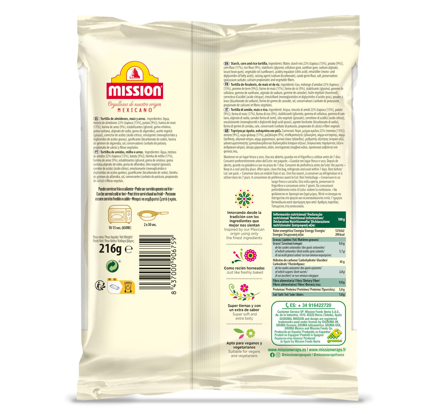 MISSION MEXICAN Tortillas sin gluten Pack 6 unidades