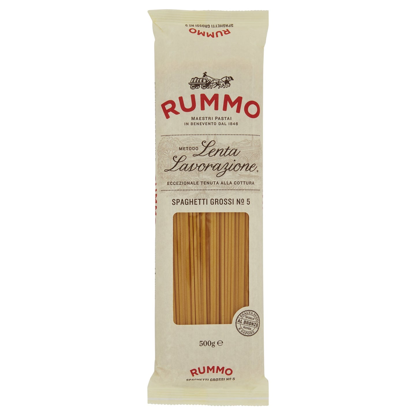 Rummo Lenta Lavorazione Spaghetti Grossi Nº 5 - Pasta Espesa de Espaguetis - 500g
