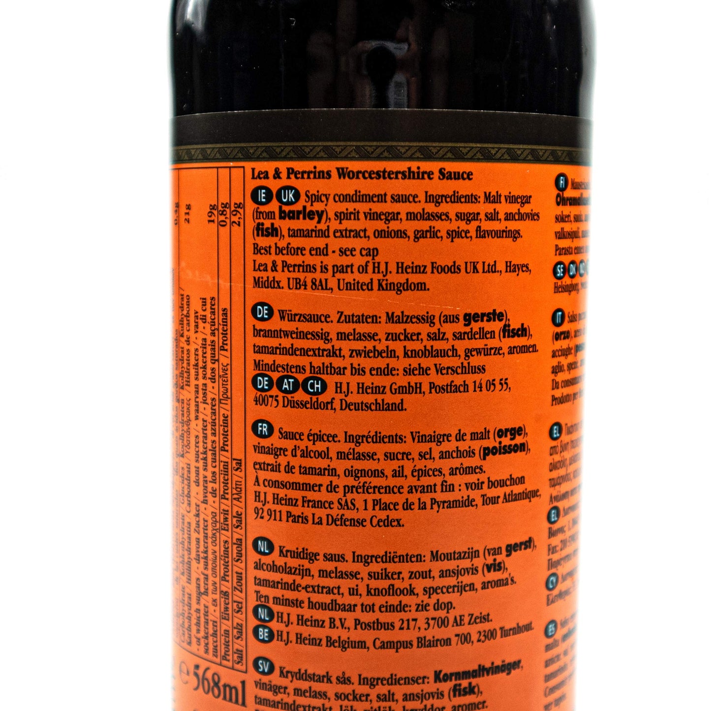 Lea & Perrins - Pack de 3 salsa Worcestershire original en botella de cristal de 568 ml (salsa de condimento) - Salsa Worcester Worcester tradicional inglesa