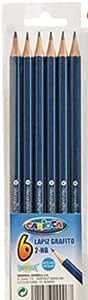 Carioca 152753 Lápices Grafito 2-Hb Apto Uso Escolar, Color Azul, Caja de 6