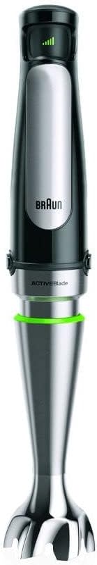 Braun Minipimer 7 - Batidora de Mano con Tecnología SplashControl, Sistema ActiveBlade para Alimentos Duros, Selección de Velocidad, Picadora 500 mL, Vaso 600 mL, 1000 W, Negro (MQ7035X)