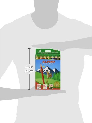 Alpino 722846 - Pack de 18 lápices, sacapuntas incluido, 3.3 mm, colores surtidos
