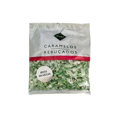 Rioba - Caramelos Duros SIN AZÚCAR - Sabor Menta - Bolsa de 940 Gramos