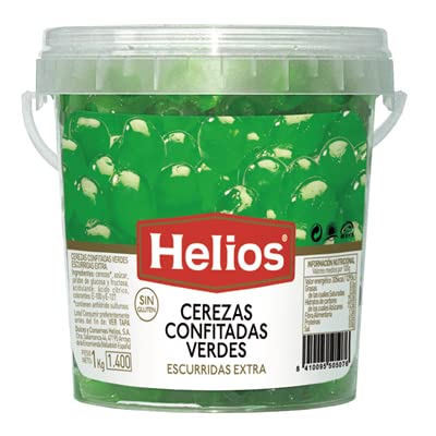 Helios Cereza Verde Confitada - Ideal para Postres y Cocktails - Cubo 1kg