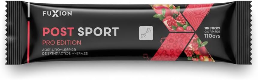 FUXION - POST SPORT – TÉ Bebida Deportiva con BCAAs, Glutamina y Agua de Coco | Recuperación Muscular Despues Entrenamiento | 1 CAJA CON 28 Sobres x 5g | Reposición de Electrolitos