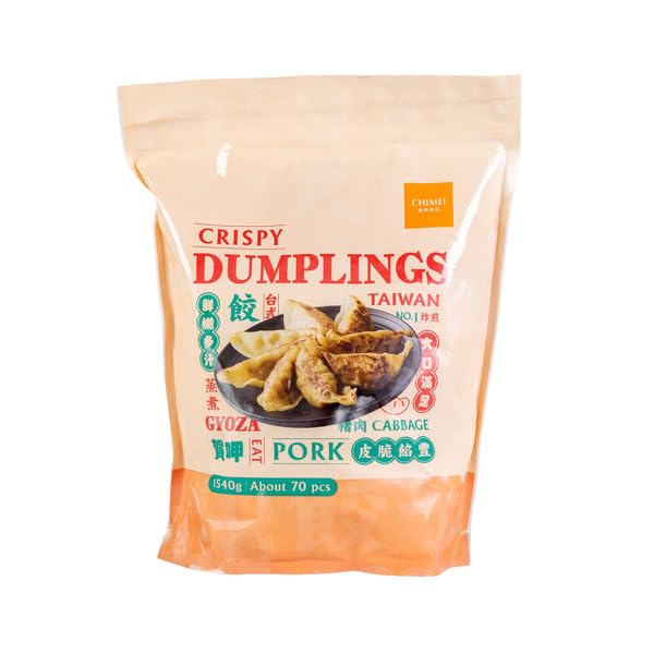 Crispy Dumplings - Gyoza de Cerdo y Repollo (Pork & Cabbage) - Auténticas Empanadillas Taiwanesas - Formato Familiar 1,54 kg (Aprox. 70 uds) - Ideales para Plancha Vapor o Fritas - NEXU