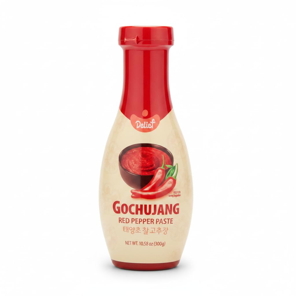 Gochujang Salsa de Chile Rojo Coreana - Pasta de Pimiento Picante Auténtica de Corea del Sur para Bibimbap, Tteokbokki y Marinados - Sabor Equilibrado Picante y Dulce - Bote 300g - NEXU