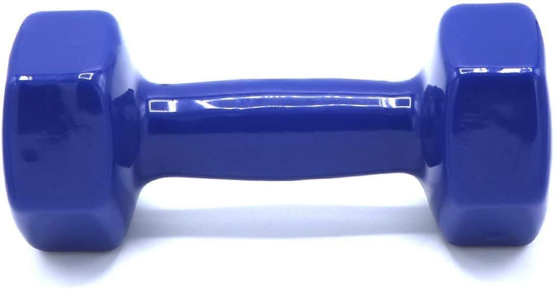 Pack 2 Mancuernas - Juego de Mancuernas con Recubrimiento de Vinilo - 1Kg - Ideal para Hacer Ejercicio en Casa (Azul, 1Kg)