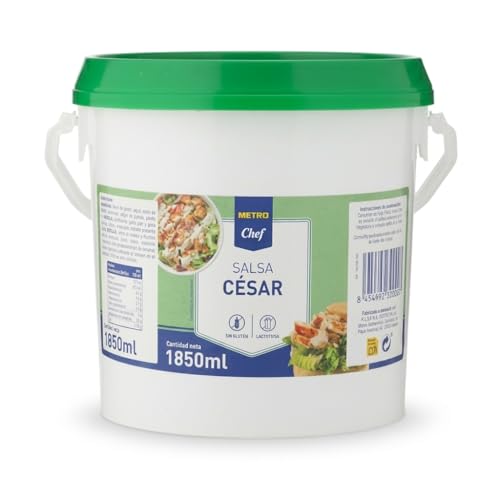 Salsa César 1850 ml - Salsa para Ensaladas y Wraps en Formato Profesional - Aderezo Sin Gluten y Sin Lactosa para Hostelería - Metro - Envase con Asa para Restauración - NEXU
