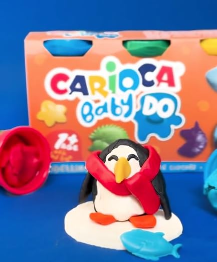 Carioca Baby DO Plastilina, Set de 8 Colores, para Niños a Partir de 12 Meses, Colores Luminosos y Combinables, para Niños de 1 Año, No Ensucia Las Manos y Secado al Aire, Contiene Trigo