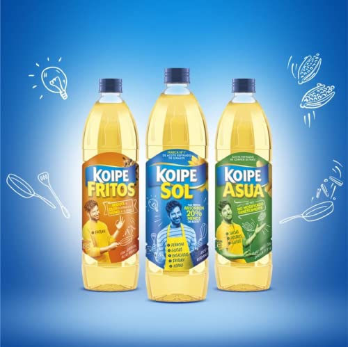 Koipe Asua -Aceite Refinado de Germen de Maíz no modificado genéticamente rico en Omega 6 - Botella de 1 L