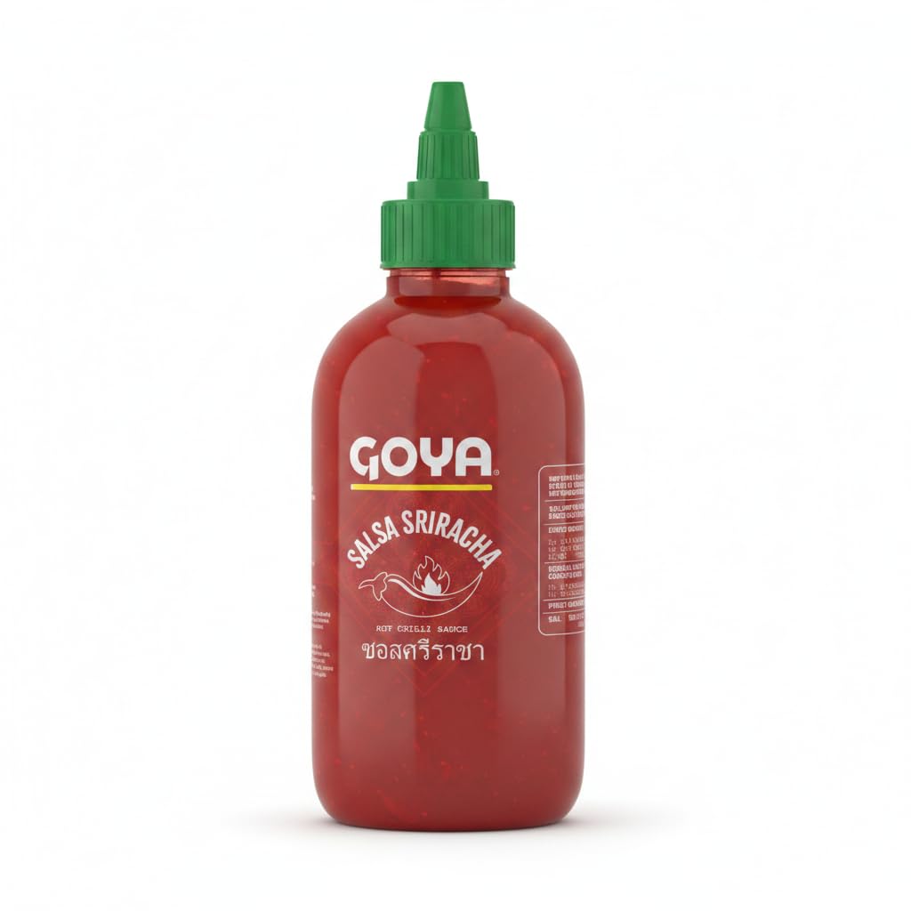 Salsa Sriracha 300ml - Salsa Picante Auténtica para Cocina Asiática y Mediterránea - Textura Espesa y Sabor Equilibrado - Goya - Bote con Tapón Dosificador - NEXU
