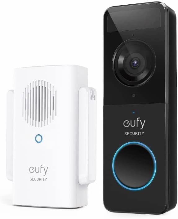 eufy Security - Timbre de video (alimentado por batería) con timbre, 1080p, duración de la batería de 120 días, fácil instalación, almacenamiento local cifrado, sin tarifas mensuales (requiere tarjeta