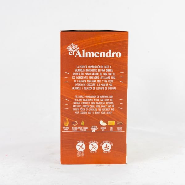 Pack de 20 Barritas de Almendra con Chocolate con Leche, 500g | Snack de Frutos Secos Sin Gluten y Sin Aceite de Palma | Alto Contenido en Fibra | 7 Almendras por Barrita - NEXU