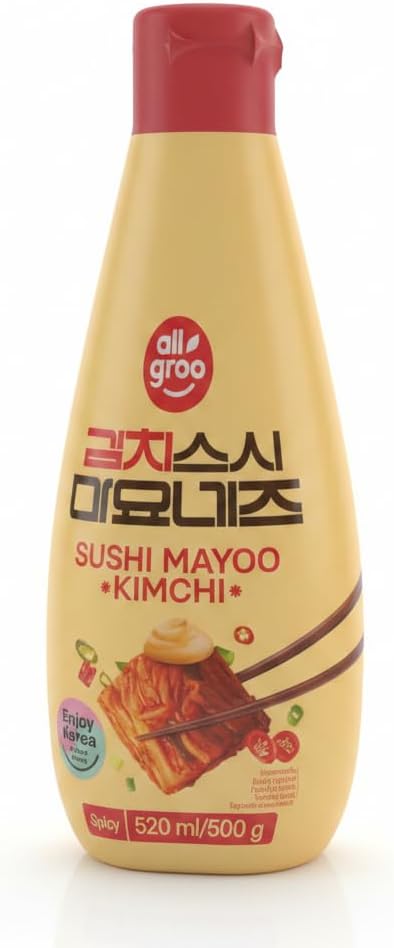 Sushi Mayoo Kimchi - Mayonesa Picante Coreana para Sushi y Kimbap, 520ml - Salsa Cremosa de Kimchi para Poke Bowls, Hamburguesas y Aperitivos - All Groo - Auténtico Sabor de Corea - NEXU