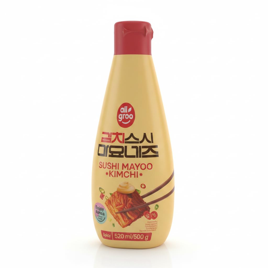 Sushi Mayoo Kimchi - Mayonesa Picante Coreana para Sushi y Kimbap, 520ml - Salsa Cremosa de Kimchi para Poke Bowls, Hamburguesas y Aperitivos - All Groo - Auténtico Sabor de Corea - NEXU