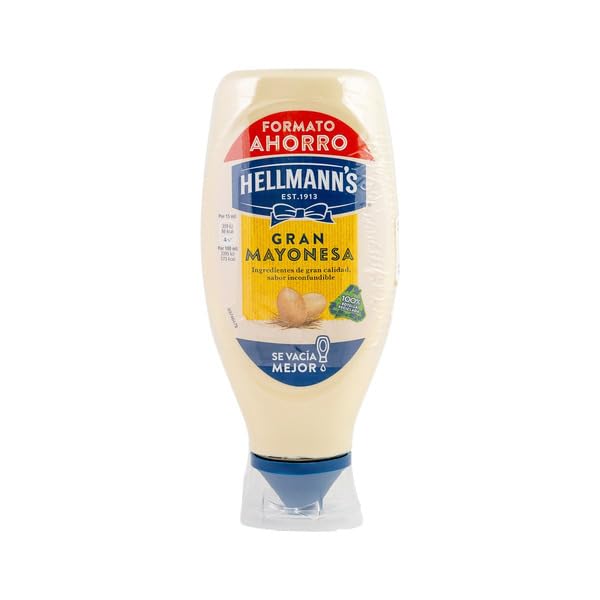 Gran Mayonesa Formato Ahorro | Pack de 2 Botes Exprimibles de 717g (Total 1434g) | Mayonesa Clásica en Botella Bocabajo 100% Reciclada para Ensaladas y Hamburguesas - NEXU