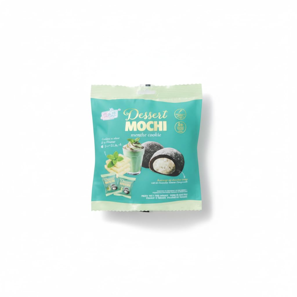 Mochi Relleno de Chocolate, Galleta y Menta 120g - Postre Asiático Tradicional de Taiwán con Textura Masticable - Snack Dulce de Menta y Chocolate - NEXU
