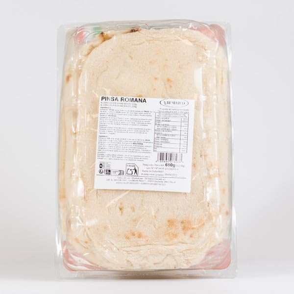 Pinsa Romana Classica - Pack de 3 Bases de 230g (690g Total) - Masa de Pizza Artesana Estirada a Mano - Di Marco - Fermentación Lenta 72h - Textura Crujiente y Ligera - Lista en 5 Minutos - NEXU