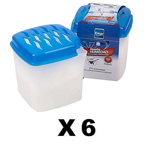 Emar Pack 6 Unidades 7009 - Absorbe Humedad 750 Ml. Capacidad Abierto