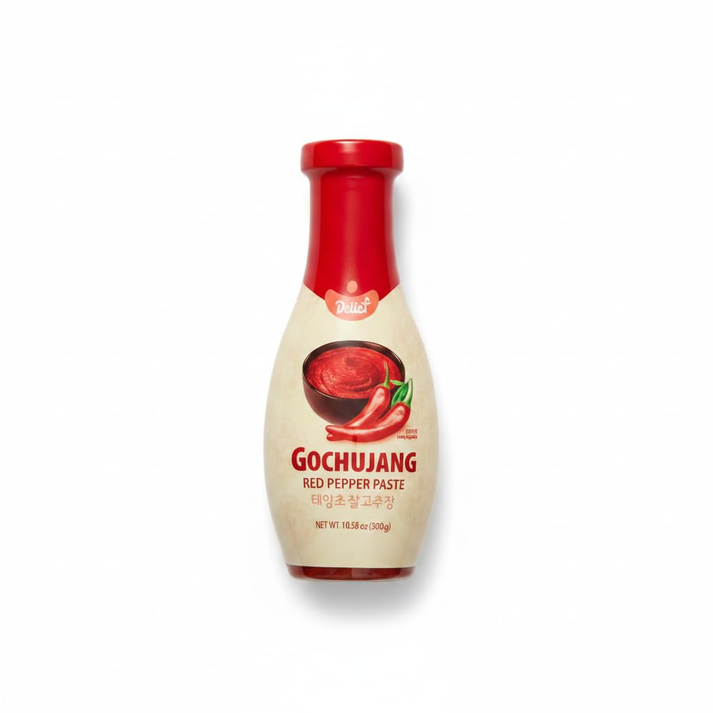 Gochujang Salsa de Chile Rojo Coreana - Pasta de Pimiento Picante Auténtica de Corea del Sur para Bibimbap, Tteokbokki y Marinados - Sabor Equilibrado Picante y Dulce - Bote 300g - NEXU
