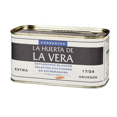 La Huerta de La Vera - Espárragos Blancos - Selectos Cultivados en Extremadura - Extra 17/24 Gruesos- Comida Gourmet - 780 Gramos