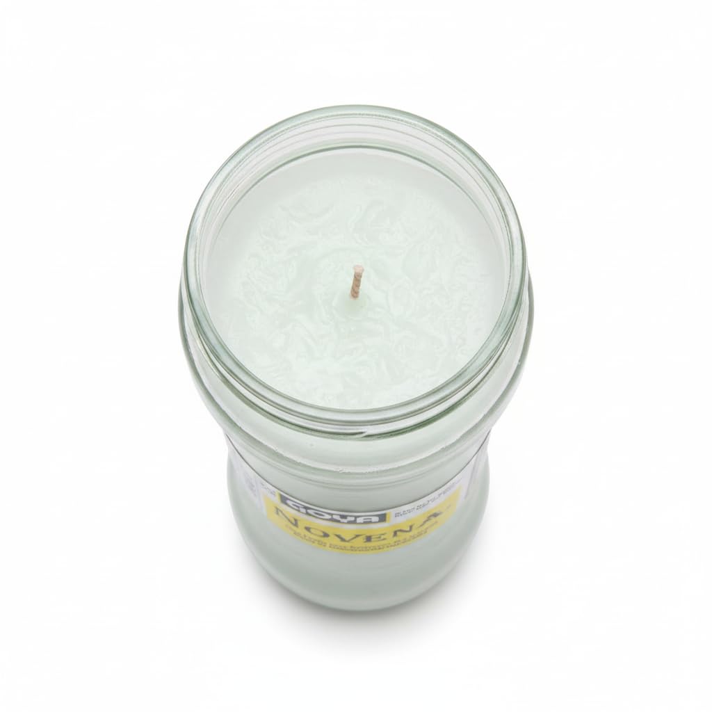 Vela Novena Blanca - Pack de 1 Unidad - Vela de Cristal para Oración, Espiritualidad y Perdón - Ideal para el Día de Nuestra Señora de la Merced - Goya - NEXU