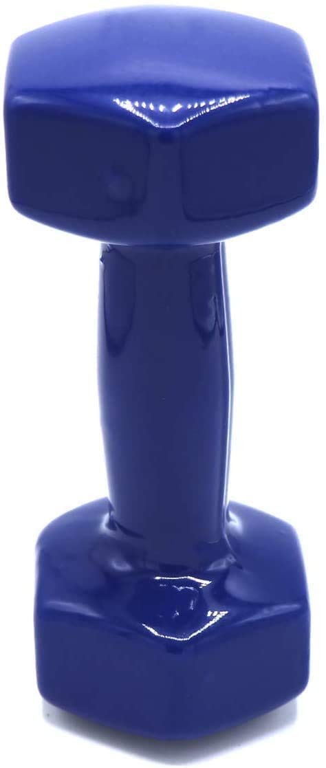 Pack 2 Mancuernas - Juego de Mancuernas con Recubrimiento de Vinilo - 1Kg - Ideal para Hacer Ejercicio en Casa (Azul, 1Kg)