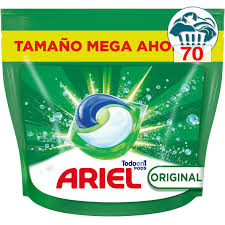 Ariel Todo En 1 PODS, Detergente Líquido Para Lavadora 70 Cápsulas Original Lavados, 5 Acciones, El embalaje puede variar
