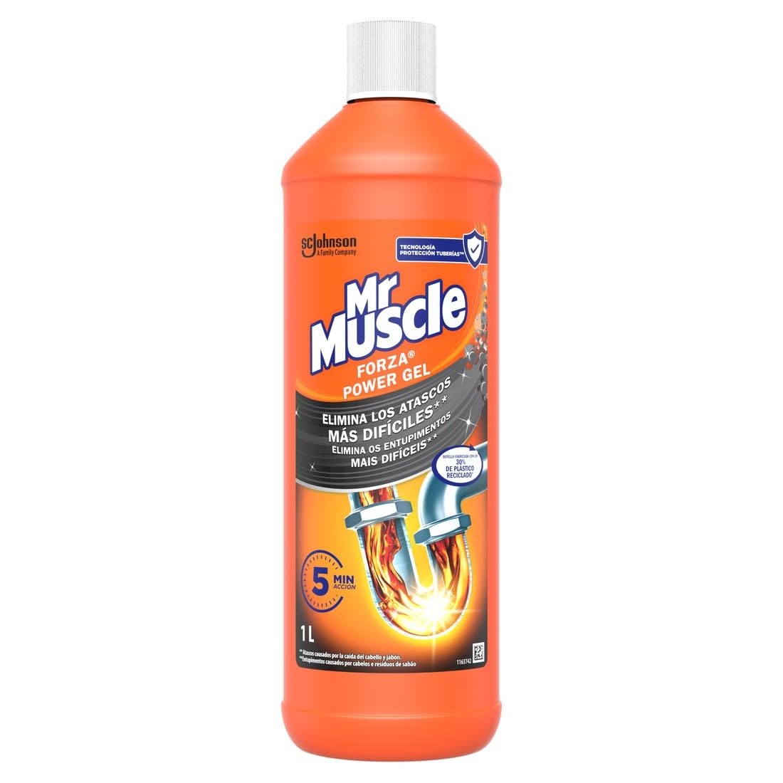Mr Muscle Gel Limpia Tuberías, 1L