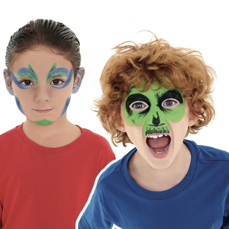 Carioca Mask Up Monsters, Kit de Pintura Facial para Niños y Niñas, Barras de Maquillaje Ideal para Navidad, Halloween, Carnaval y Fiestas - 3 Colores y 2 Tutoriales - Dermatológicamente Testado
