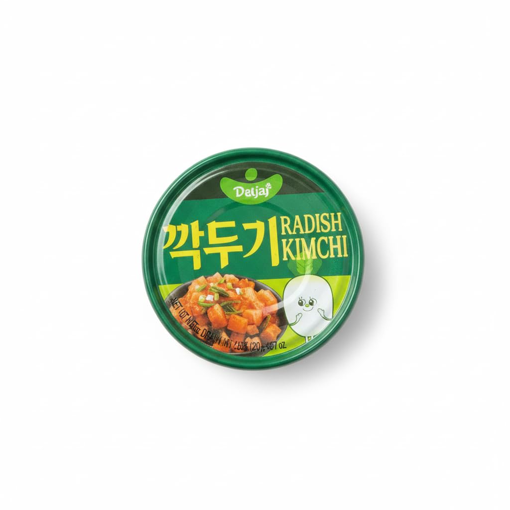 Kimchi de Rábano en Cubos Coreano 160g | Auténtico Snack Coreano Fermentado, Picante y Crujiente | Ideal para Ramen, Arroz y Barbacoa | Bajo en Calorías | NEXU