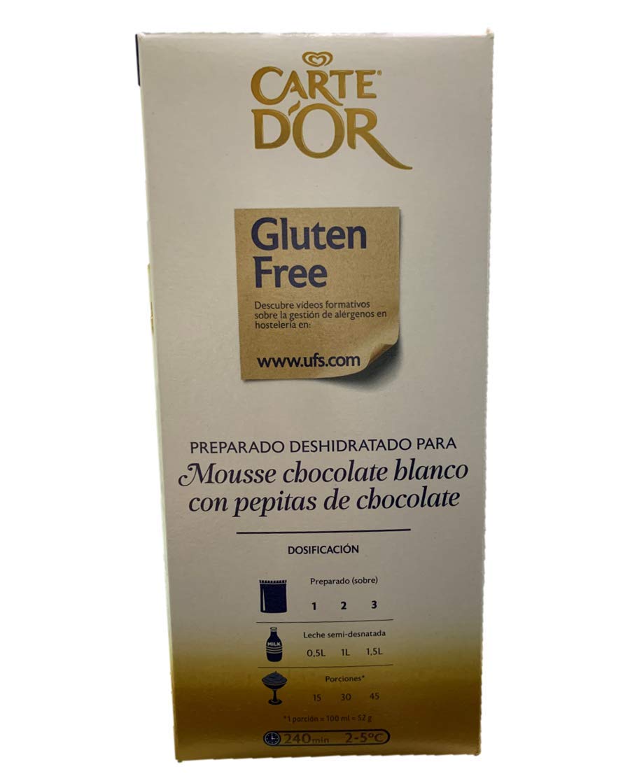 Mousse Chocolate blanco Con Pepitas de Chocolate - Carte D´Or- 45 Porciones