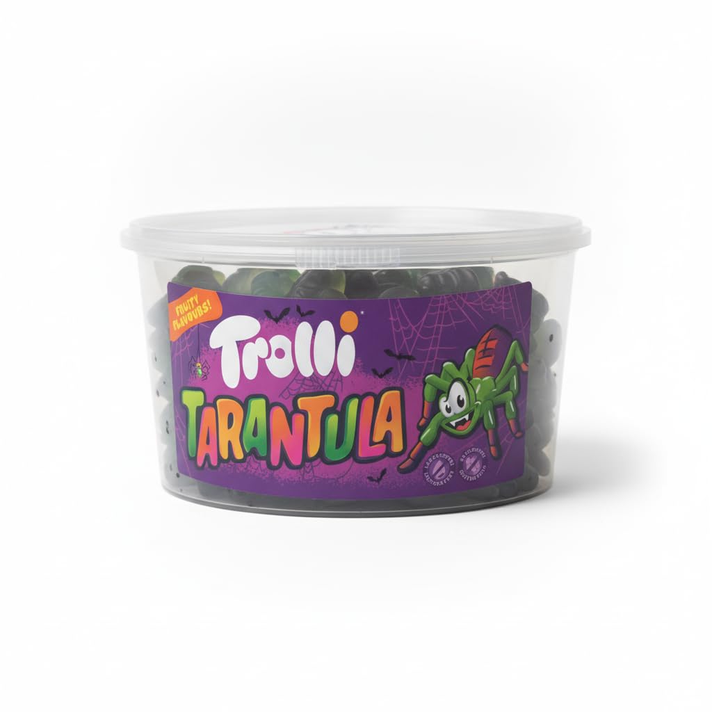 Tarantula - Gominolas con Forma de Araña de Sabores Frutales - Bote XXL 975g (75 Unidades), Golosinas para Halloween, Fiestas y Cumpleaños, Sin Gluten y Sin Lactosa - NEXU