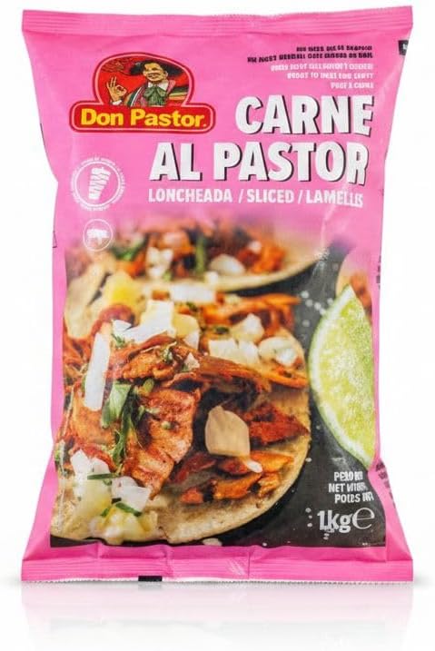 Carne al Pastor Loncheada 1kg - Carne de Cerdo para Tacos y Burritos - Preparación Rápida Sin Asador - Don Pastor - Formato Ahorro Frío con Sabor Tradicional Mexicano - NEXU
