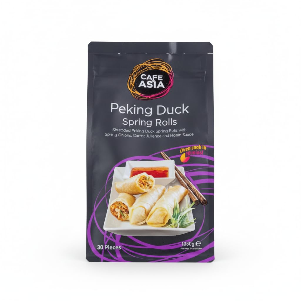 Rollitos de Primavera de Pato Pekín con Salsa Hoisin - Pack Familiar de 1050g (30 Unidades) - Aperitivo Oriental Crujiente para Horno - Sin Aditivos Artificiales - Certificación Halal - NEXU