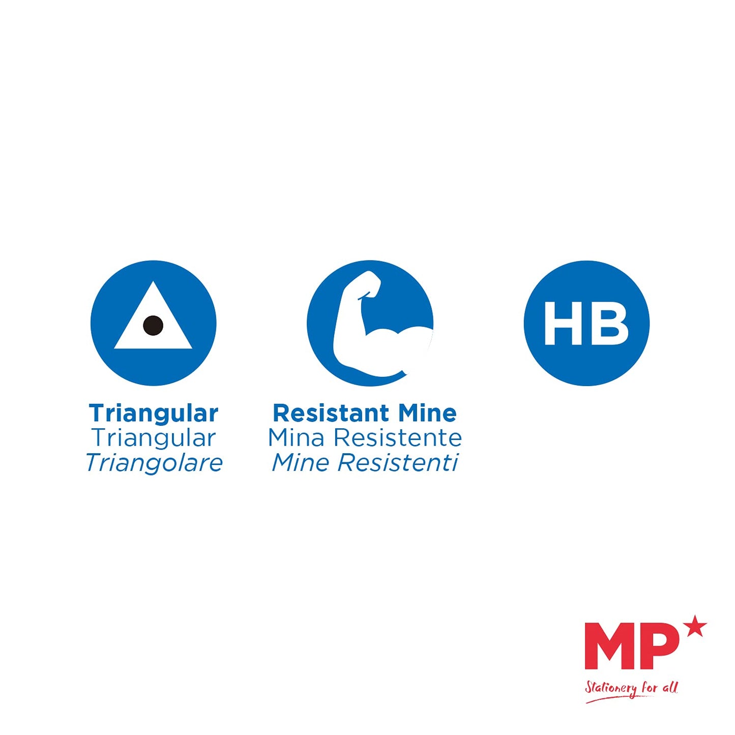 MP, Lápices HB con Goma de Borrar, Pack de 4, PE301
