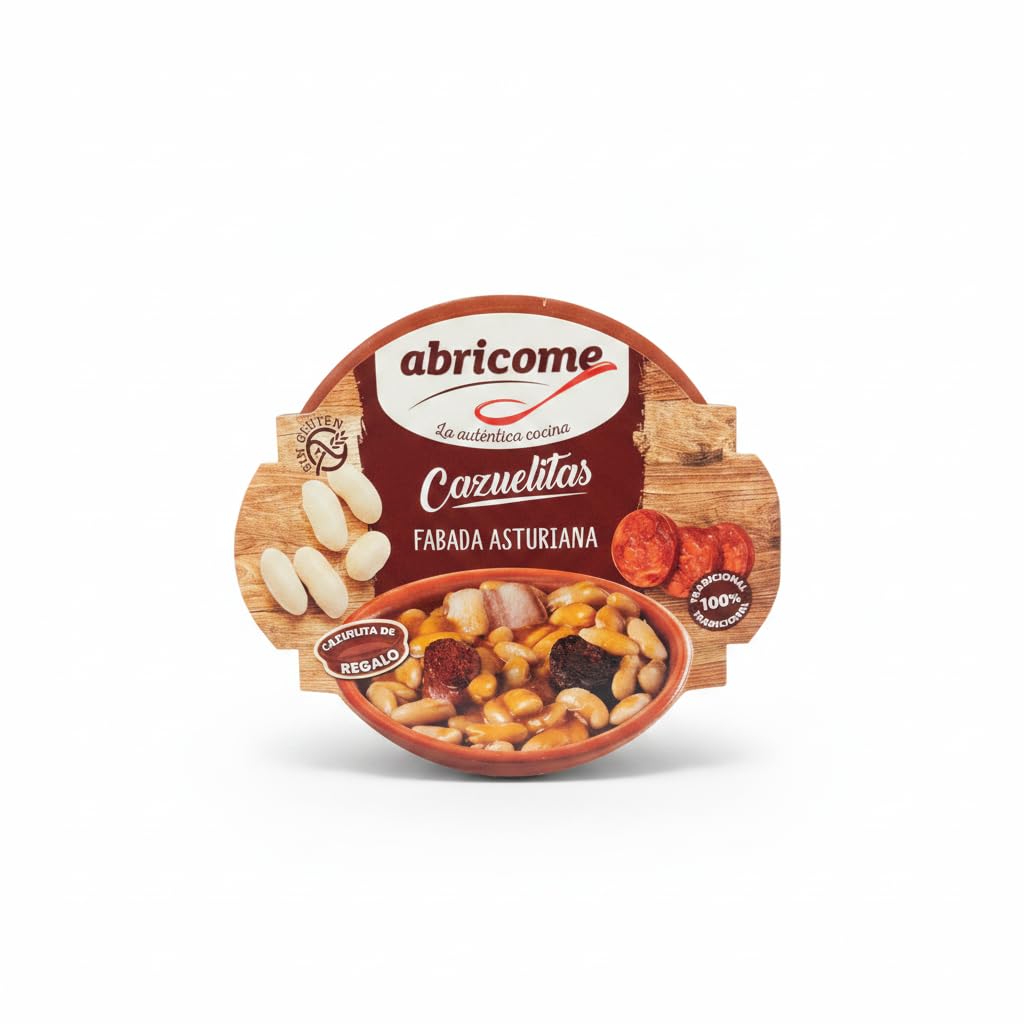 Fabada Asturiana Tradicional - Plato Preparado Sin Gluten - 415g con Cazuela de Barro de Regalo - Receta Original desde 1965 - Comida Casera Lista en 3 Minutos - NEXU