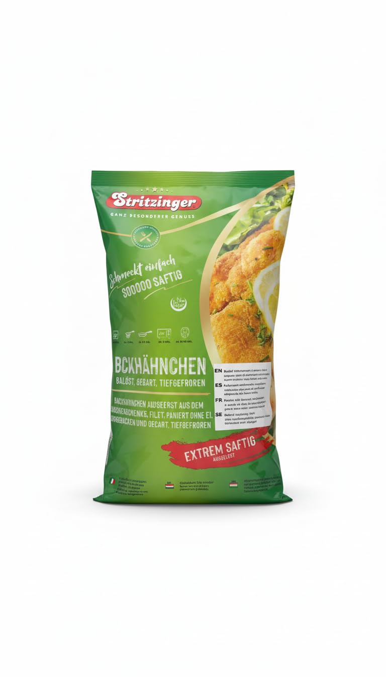 Stritzinger Contramuslos de Pollo Empanados Deshuesados 2,5 kg - Pollo Crujiente y Jugoso sin Huevo - Certificado Halal - Envío Refrigerado con Cadena de Frío Garantizada