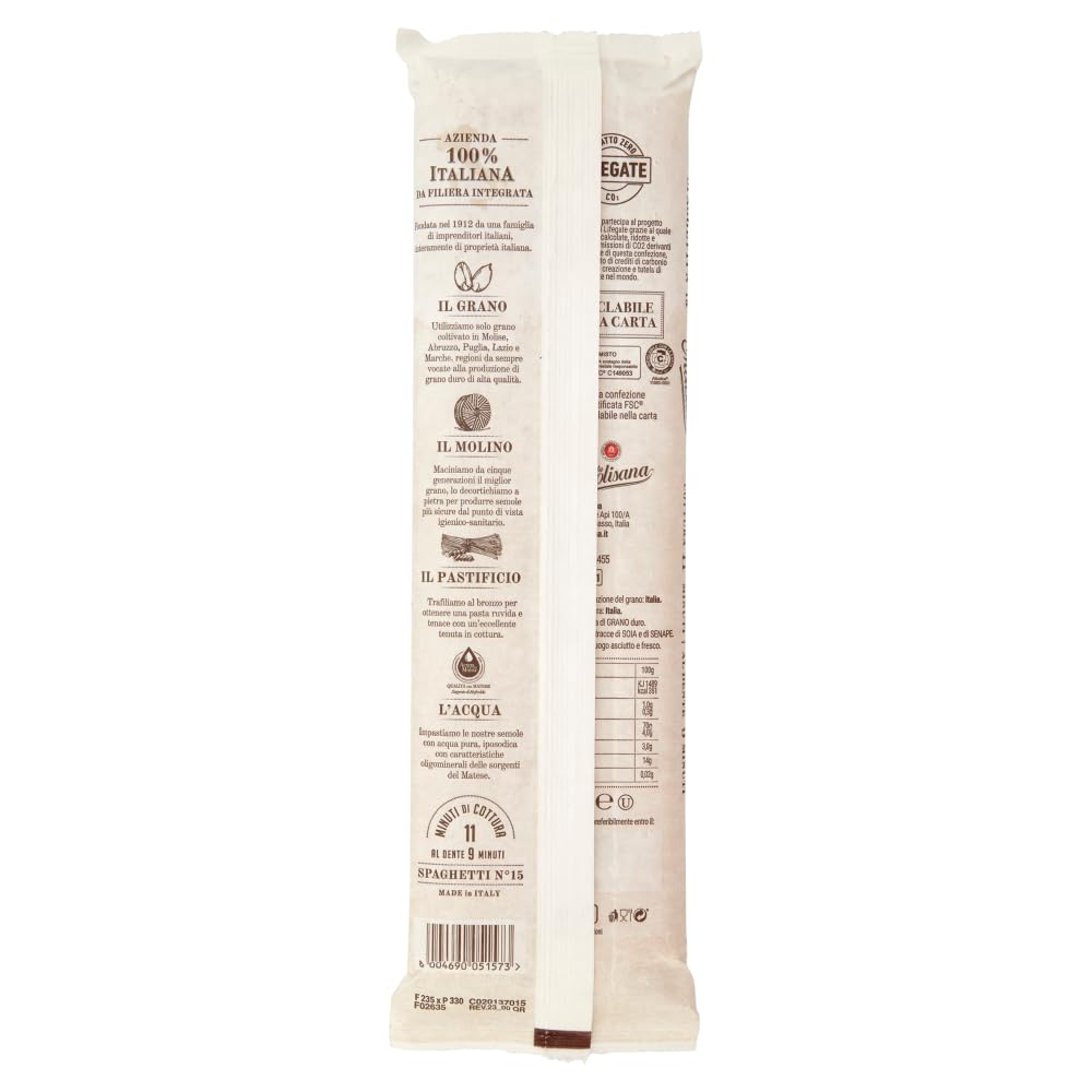 6 paquetes de 500 g de la Molisana Spaghetti (6 paquetes de 500 gr), 3 kg