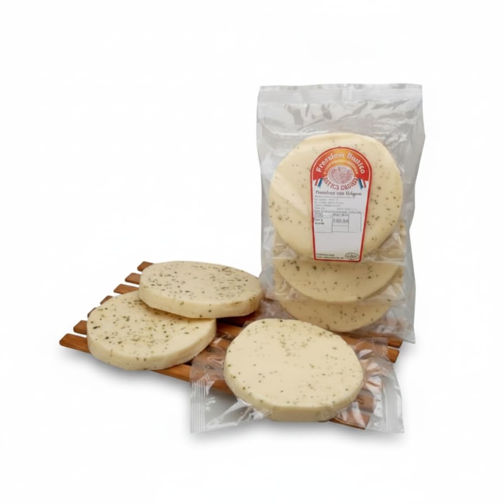 Queso Provolone Rústico con Orégano - Pack 3 x 200g - Queso Italiano en Lonchas Circulares - Alto Contenido Proteico, Sabor Aromático y Natural, Sin OGM - NEXU