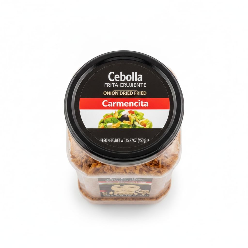 Cebolla Frita Crujiente - Bote de 450g de Cebolla Deshidratada y Frita para Ensaladas, Hamburguesas y Hot Dogs - Topping Crujiente para Cocina Gourmet - Gran Formato Familiar - NEXU