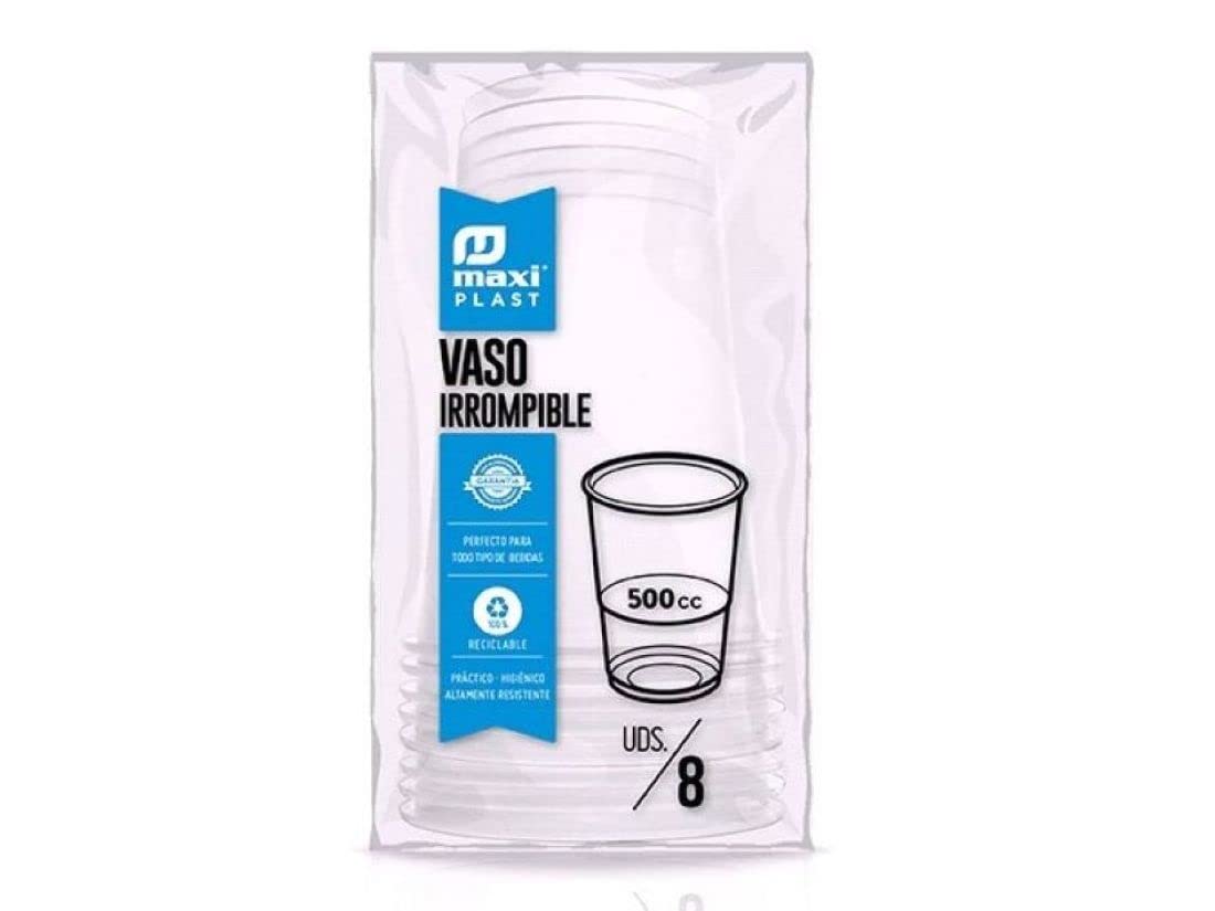 Mundigangas - Vaso 500 CC PP Transparente 8uds