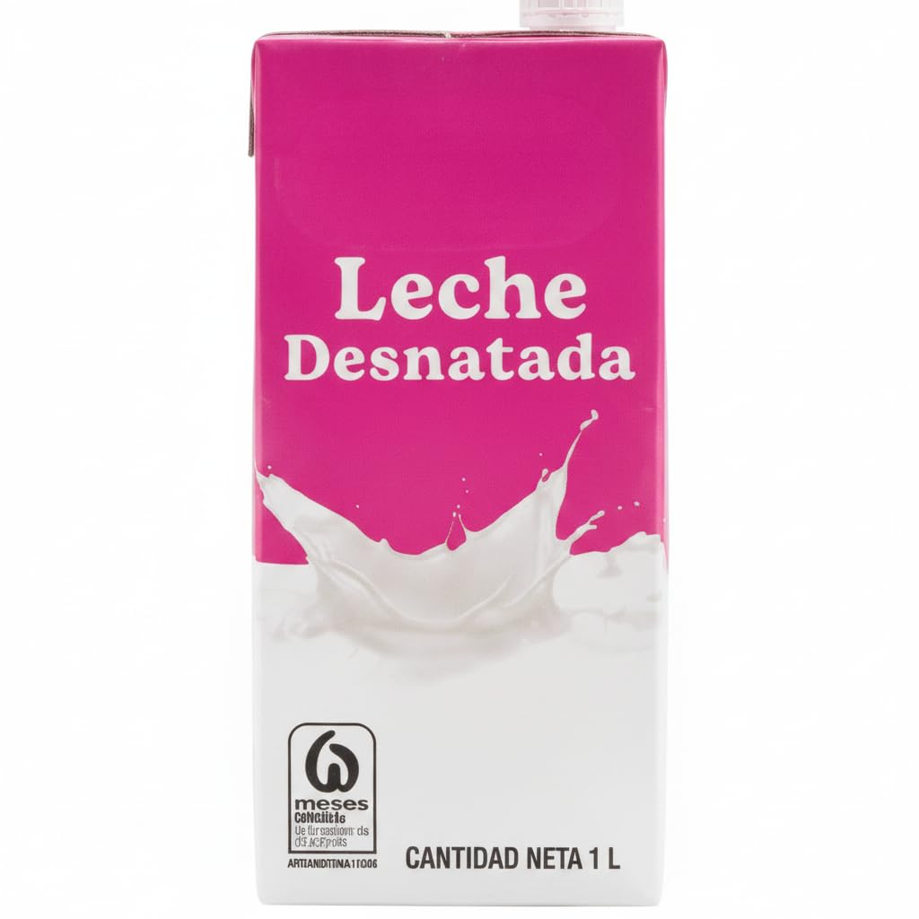 Leche Desnatada UHT de Origen España - Pack de 9 Briks de 1 Litro (9L Total) - Con Certificado de Bienestar Animal Welfair, Bajo en Grasa y Fuente de Calcio - NEXU
