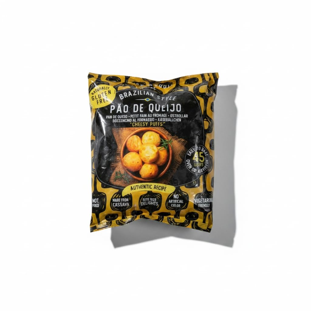 Pan de Queso Brasileño (1 kg) - Snack Sin Gluten - Aperitivo Frío para Horno y Freidora de Aire - 45 Unidades Aprox... - Mordi & Godi Pão de Queijo - Receta Auténtica con Harina de Yuca - NEXU