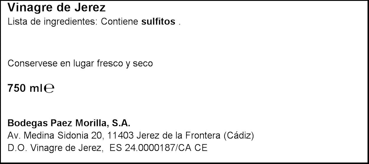 P. Morilla Jerez - Vinagre , 75cl, 1 unidad
